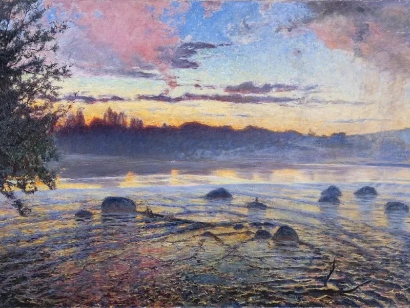 1851-Axel Fahlcrantz - Torrente Motala, atmosfera serale, 1894